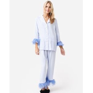 SLEEPER Party Pajama Set Checkered & Feathered XL